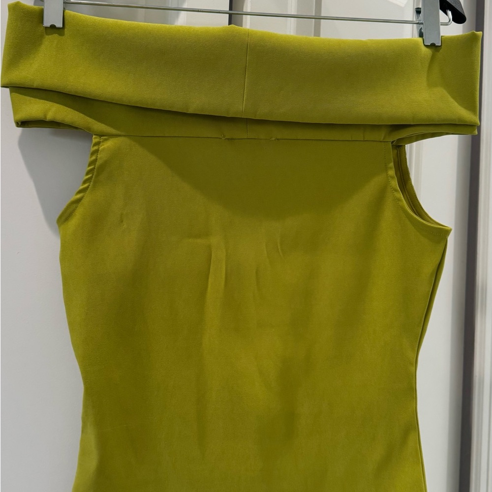 Zara Olive Green Off-Shoulder Top